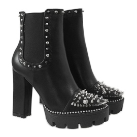 Bottines noires à clous 18803-1 le noir 4