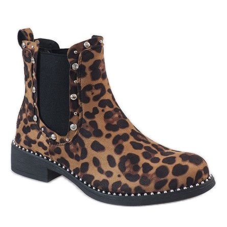 Bottes isolées léopard avec clous HQ921 multicolore 1