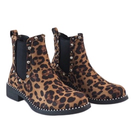 Bottes isolées léopard avec clous HQ921 multicolore 3