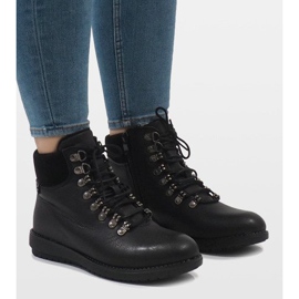 Bottines isolées noires à lacets 3971 le noir 1