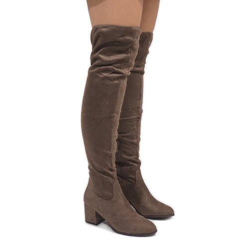Bottes taupe sur poteau isolé 1704-8 beige 1