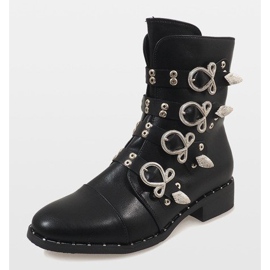 Bottes noires à boucles 7163-PA le noir 1
