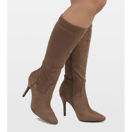 Boots taupe à talon 1101-2 brun 3