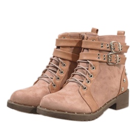 Bottines en daim rose 7B560 3