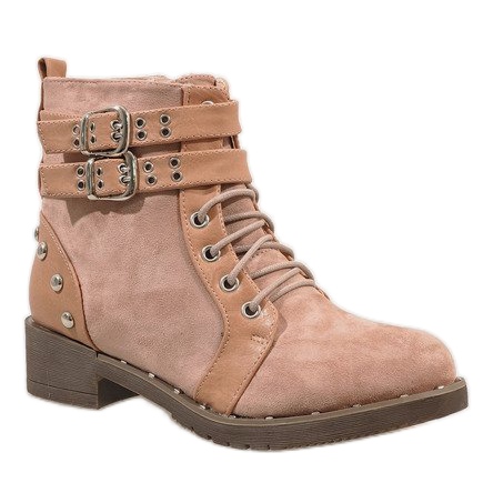 Bottines en daim rose 7B560 1