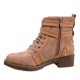Bottines en daim rose 7B560 2