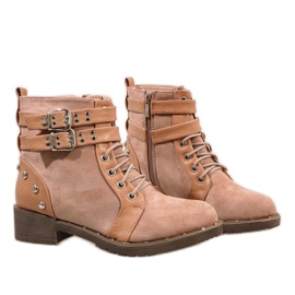Bottines en daim rose 7B560 4