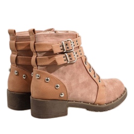 Bottines en daim rose 7B560 5