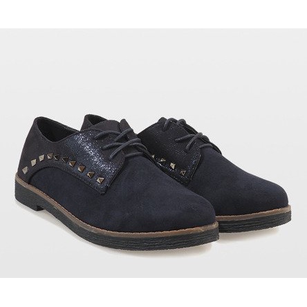 Chaussures à lacets noires avec clous LX155 2