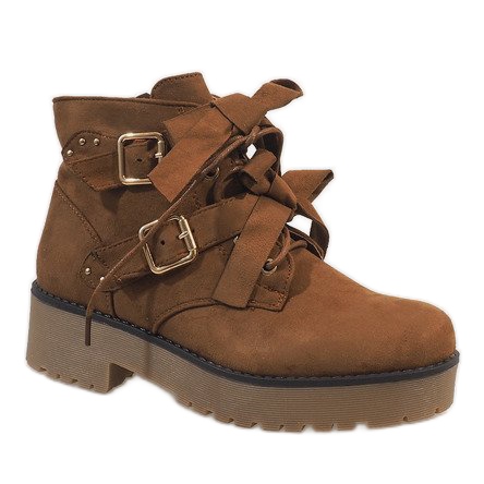 Bottes mules camel MDM122 brun 1