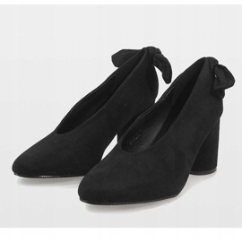 Escarpins en daim noir sur le poteau LL-93P Schwarz le noir 3