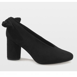 Escarpins en daim noir sur le poteau LL-93P Schwarz 2