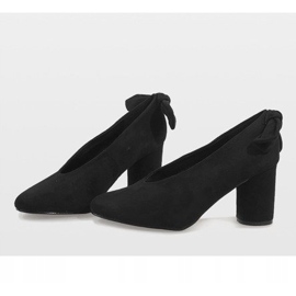 Escarpins en daim noir sur le poteau LL-93P Schwarz le noir 4
