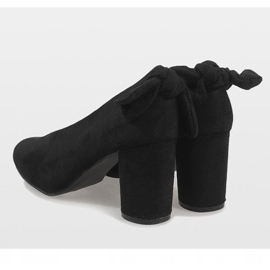 Escarpins en daim noir sur le poteau LL-93P Schwarz le noir 5