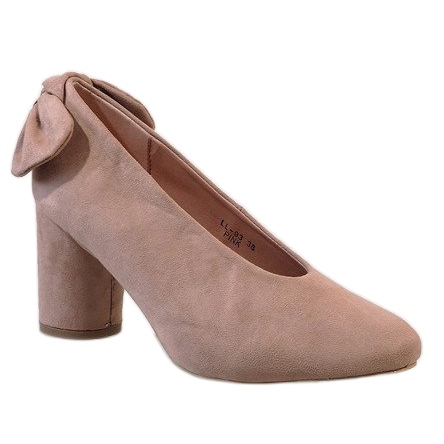 Escarpins en daim rose sur le montant LL-93P 1
