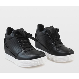 Baskets noires avec une fermeture éclair dorée MY560 le noir 3