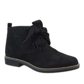 Bottines en daim noir QL-66 1