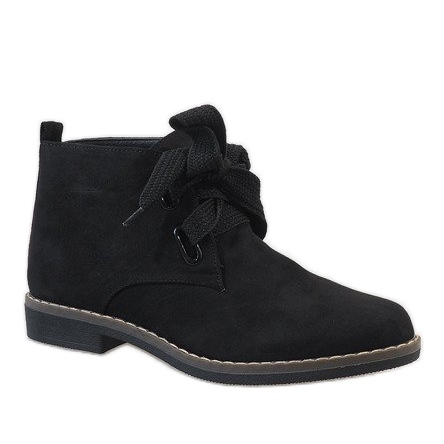 Bottines en daim noir QL-66 le noir 1