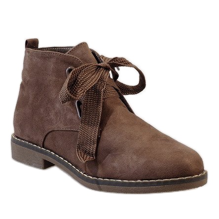 Bottines en daim kaki QL-66 vert 1