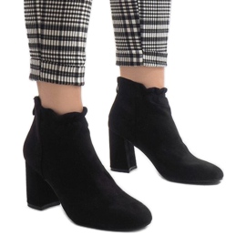 Bottines en daim noir sur le poteau LL-79P le noir 2