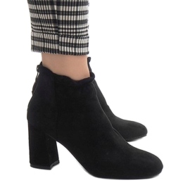 Bottines en daim noir sur le poteau LL-79P le noir 5