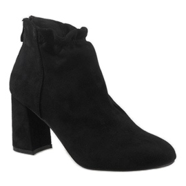 Bottines en daim noir sur le poteau LL-79P le noir 1