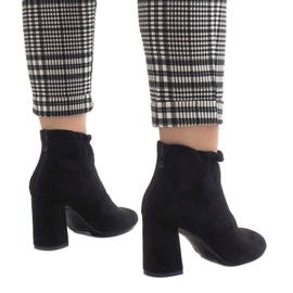 Bottines en daim noir sur le poteau LL-79P le noir 4