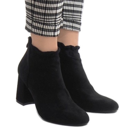 Bottines en daim noir sur le poteau LL-79P le noir 3