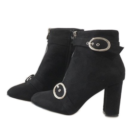 Bottines en daim noir sur le poteau F818 le noir 3