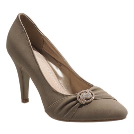 Talons hauts beiges J211 vert 1
