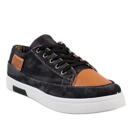 Baskets homme denim noir A9501 le noir 1 Baskets homme denim noir A9501 le noir 1