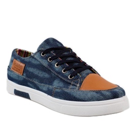 Baskets homme bleu marine A9501 1