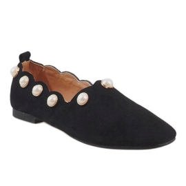 Ballerines noires avec perles 588C-12A 1