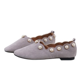 Ballerines noires avec perles 588C-12A gris 4