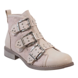 Bottines beiges à clous 8921 1
