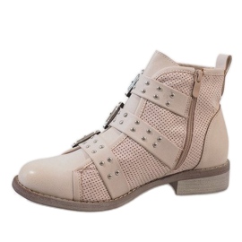 Bottines beiges à clous 8921 2