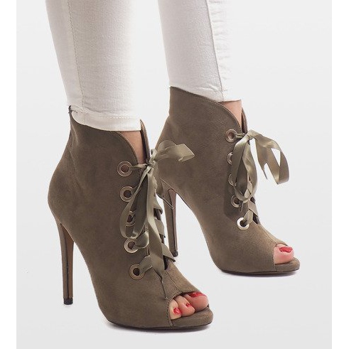 Bottes sur un talon haut 680-32 vert 1