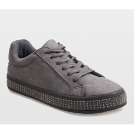 Baskets à lacets grises BS098 1