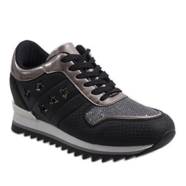 Baskets compensées noires G-127 le noir 1