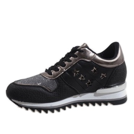 Baskets compensées noires G-127 le noir 2