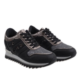 Baskets compensées noires G-127 le noir 3