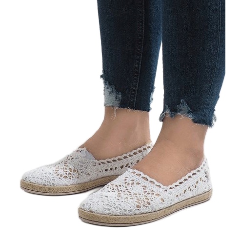 Baskets blanches en dentelle JX57P 1