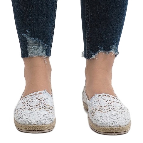 Baskets blanches en dentelle JX57P 2