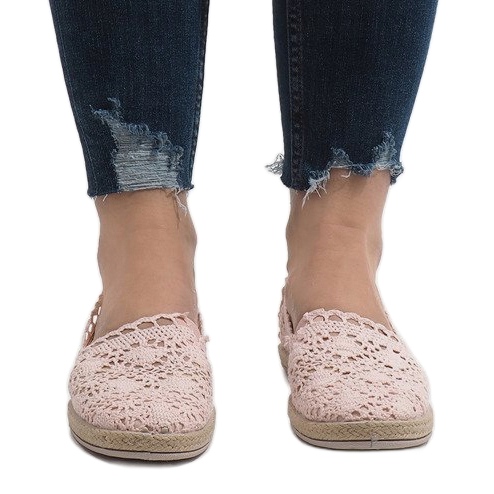 Baskets en dentelle rose JX57P 2 Baskets en dentelle rose JX57P 2