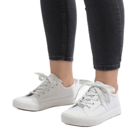 Baskets blanches pailletées BOK-1138 1