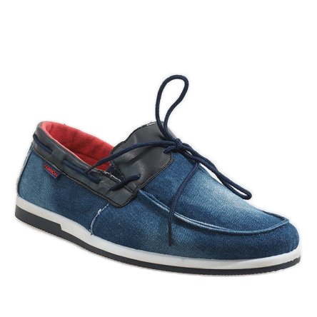 Chaussures élégantes bleu marine Mocassins AB108-1 1