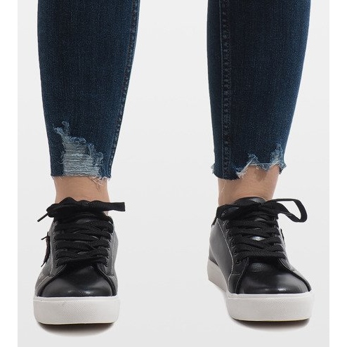 Baskets noires coeur G-115 le noir 2