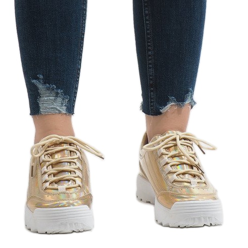 Chaussures de sport à la mode en or 82017 doré 2