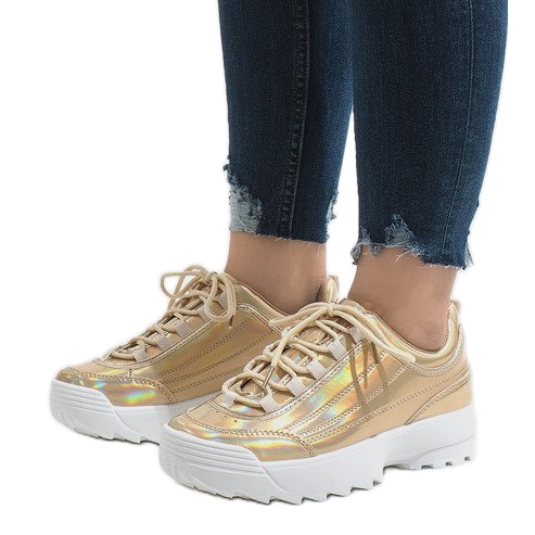 Chaussures de sport à la mode en or 82017 doré 1
