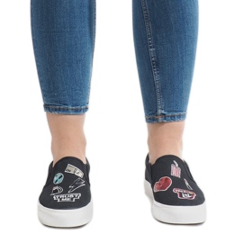 Baskets à enfiler noires NB102P 1